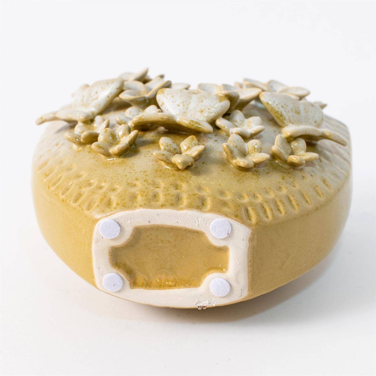 Audrey's Home & Gift – Vaso por atacado – Vaso de Grés com Borboleta e Flores Aplicadas (Pk/02)6