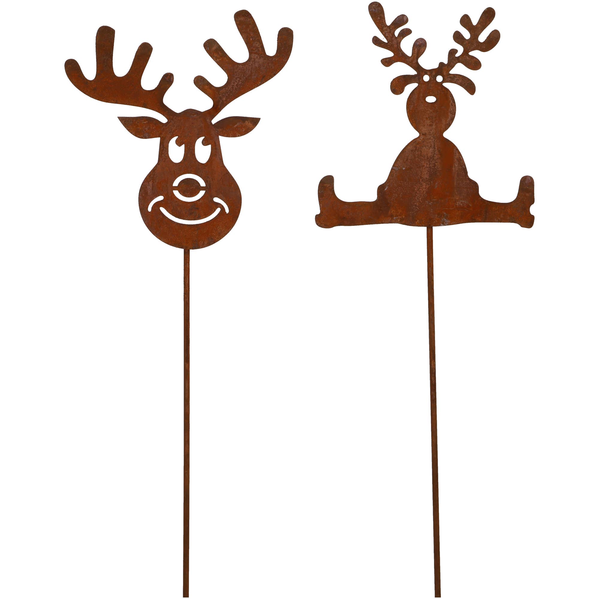 Vosteen - Wholesale Ornament - Hirsch Edy metal plug, 2 motifs, W13cm, H13cm, rust0