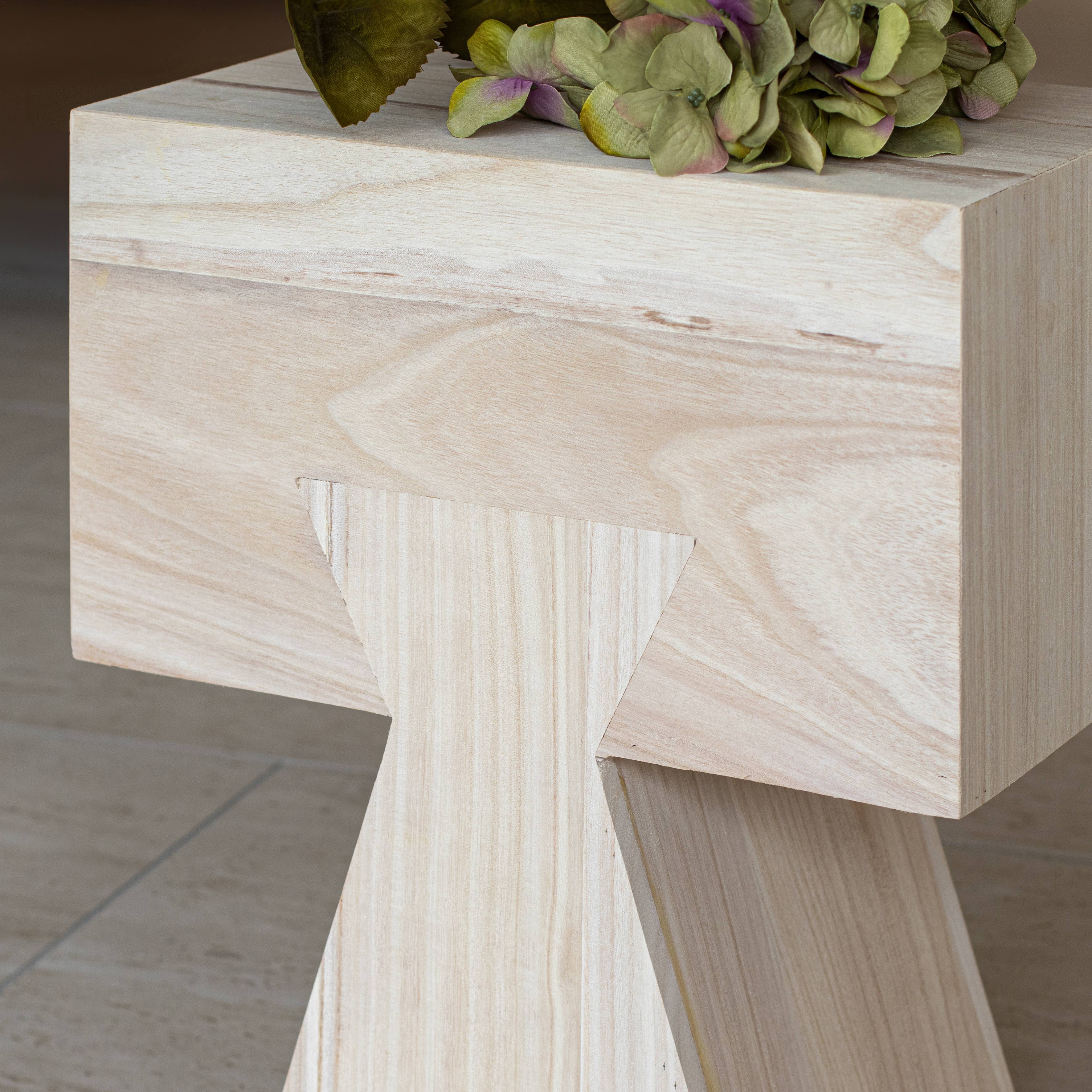Now's Home - Wholesale Side Table - NATURAL PAULOWNIA WOOD ACCENT FURNITURE 35X22X42 LINE4