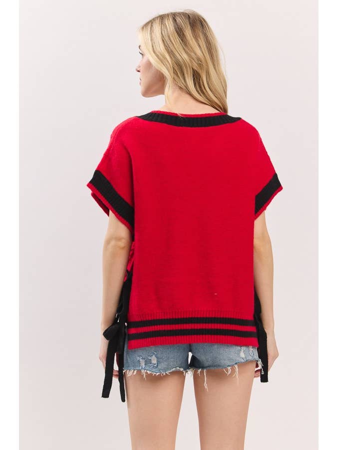 Sewn and Seen - Wholesale Sweater Vest - Women's - Cable Knit Varsity Sweater Vest21