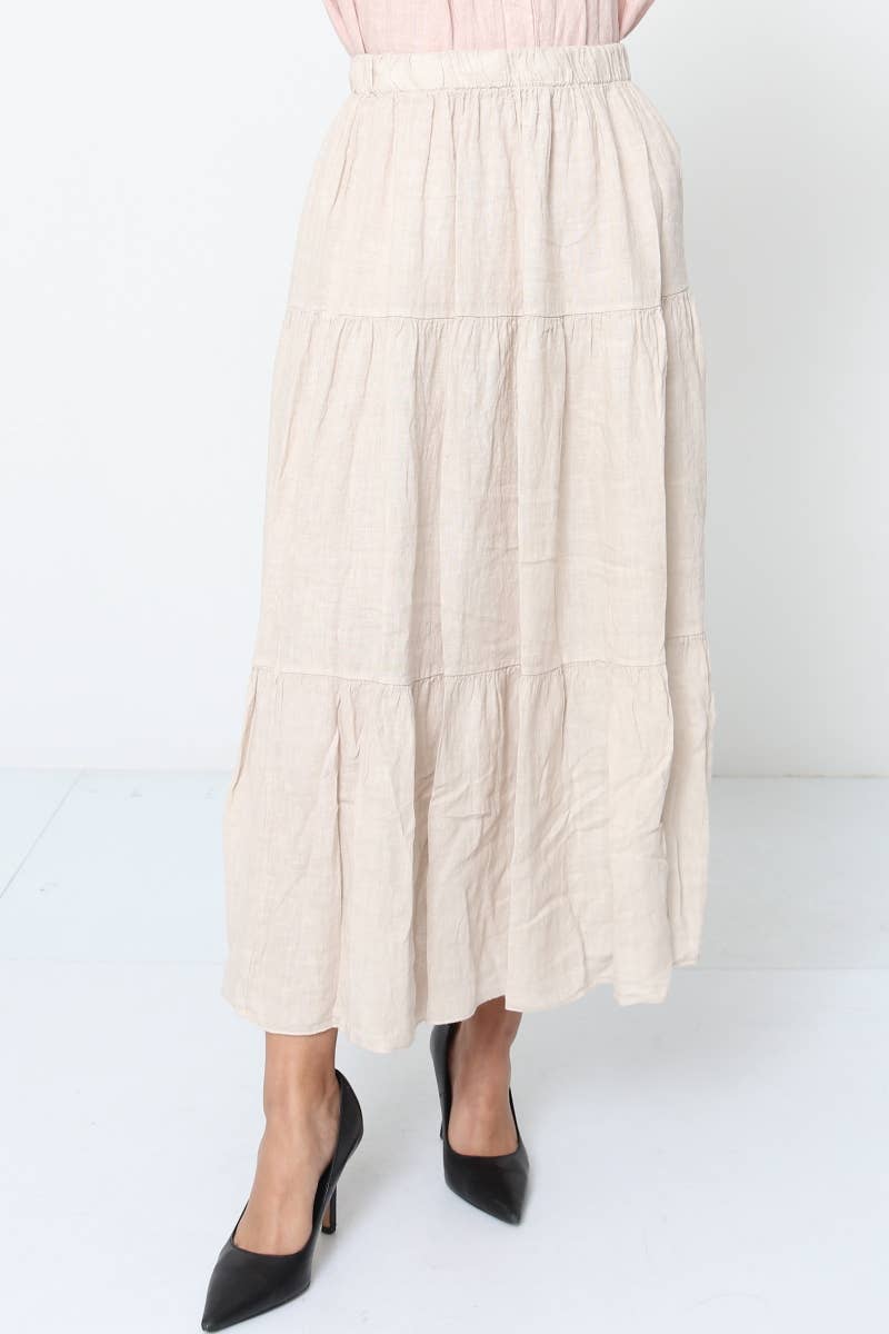 LÉA & LUC - Wholesale Skirt - Women's - 100% Linen Skirt REF. 834834