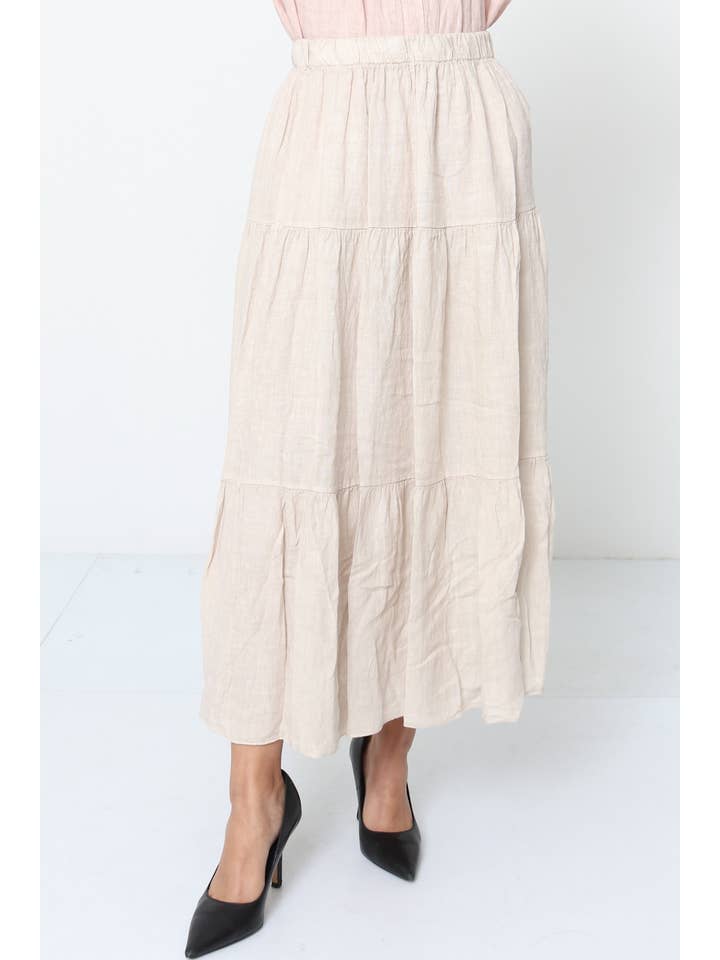 LÉA & LUC - Wholesale Skirt - Women's - 100% Linen Skirt REF. 834834