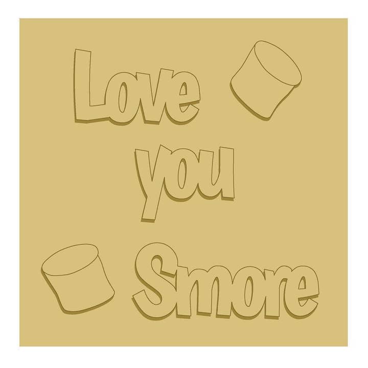 3D Love You Smore Unfinished Wood Cutout Style 1 for wholesale by Diverse Woodworking