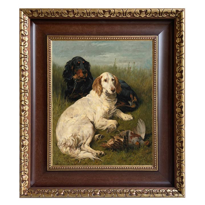 En dags byte jakthund vintage målning tryckt på duk för wholesale av Madison Bay Co. - Historical Home Decor Reproductions