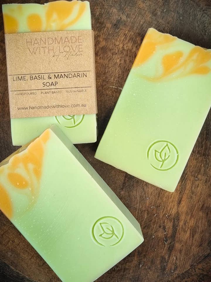 Lime, Basil & Mandarin Soap for wholesale by Handmade with Love by Nadia