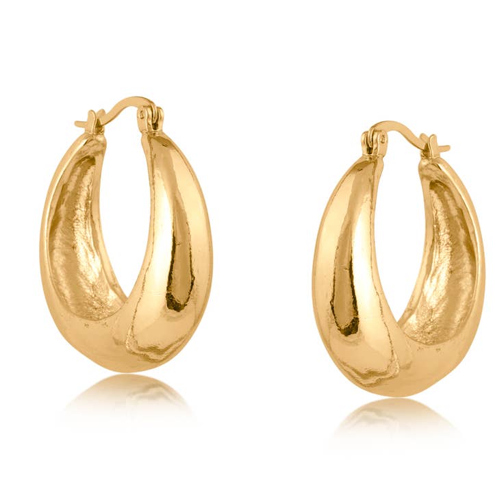 Sophia Organic Shape Hoop Earrings for wholesale by Big Metal London