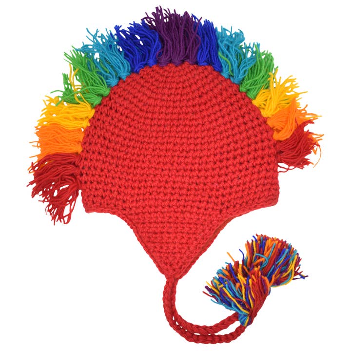 Gheri – wholesale Beanie – Unisex – Wool Mohawk Hat Rast Rainbow Fleece Lined3