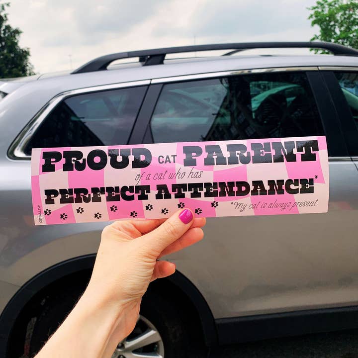 Proud Cat Parent Vinyl Bumper Sticker for wholesale by GetBullish