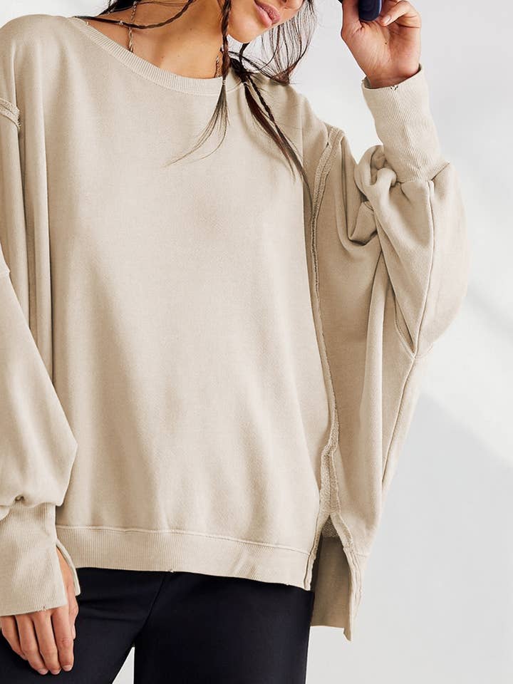 Lily Clothing - Wholesale Hoodie - Women's - CREWNECK LONGSLEEVED SPORTS LOOSE HOODIE_CWOHOL0512