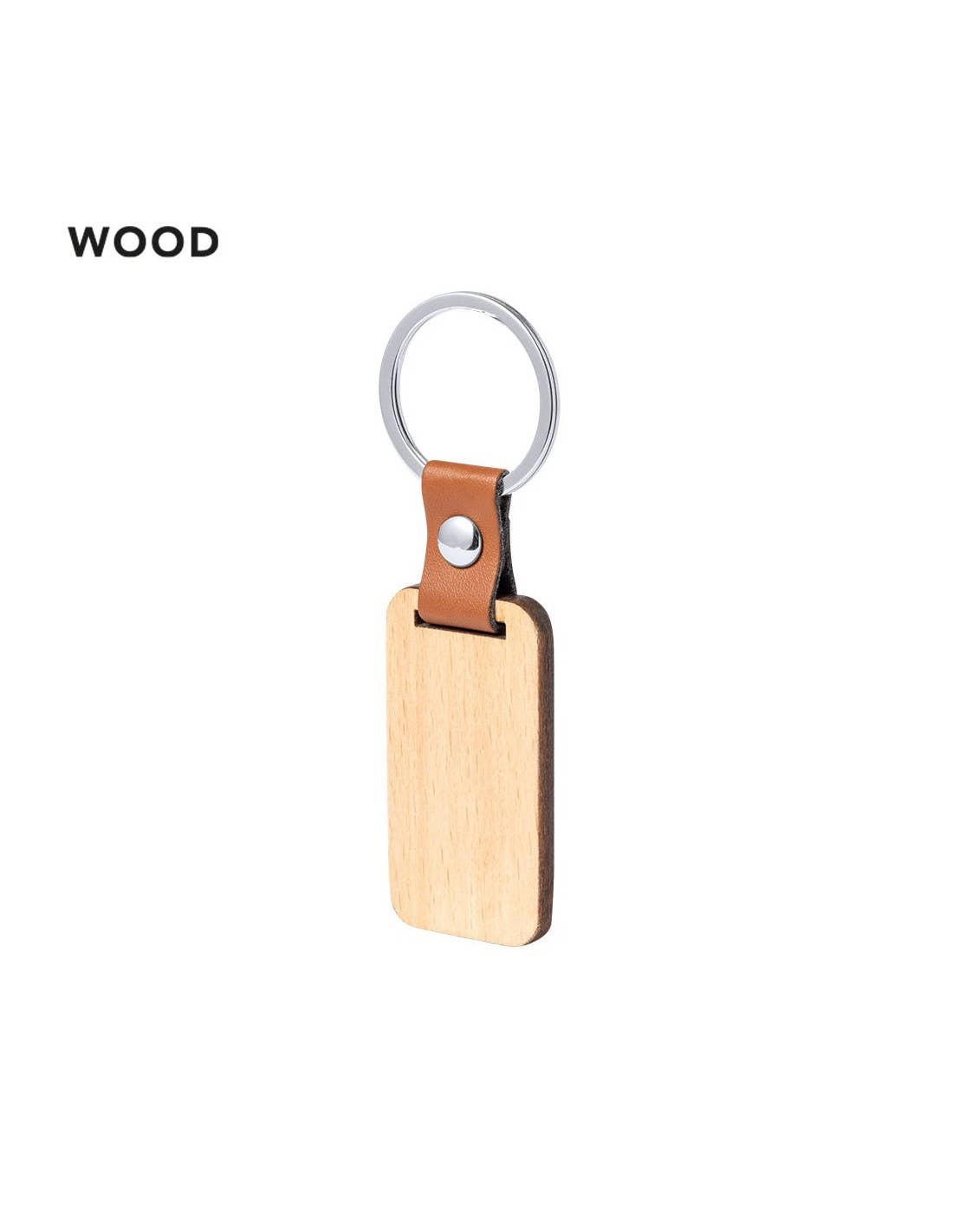 STAR WAY, S.L. - Wholesale Keychain - Unisex - Square wooden keychain with metal finishes / personalization0