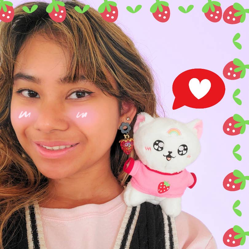 Magical Girl Bella – wholesale Stuffed/plush toy – Kids & baby – Rainbow the White Cat -Plushies with Magnet Base & CarryClip