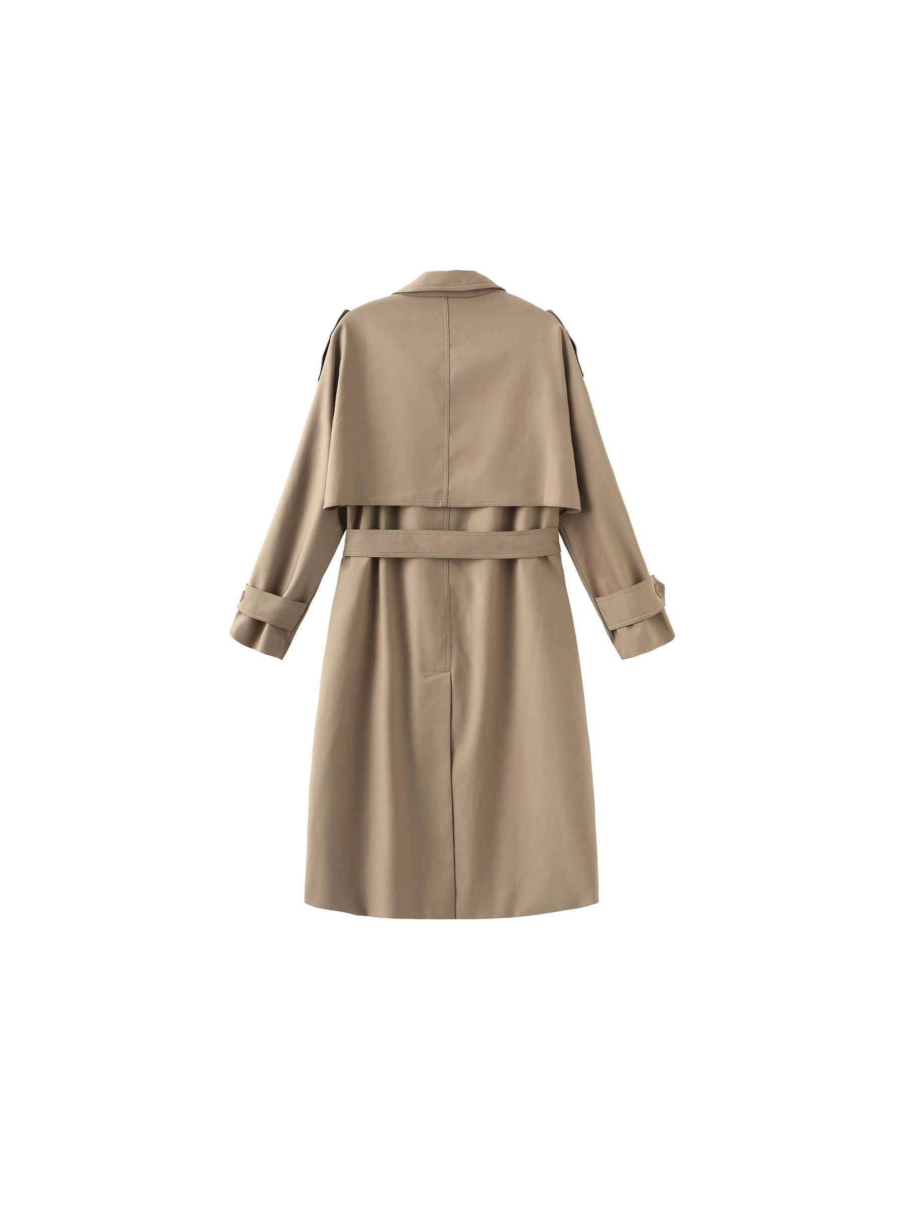 CUBIC – Großhandel Trenchcoat – Damen – Doppelreihiger Trenchcoat mit Gürtel in Khaki1