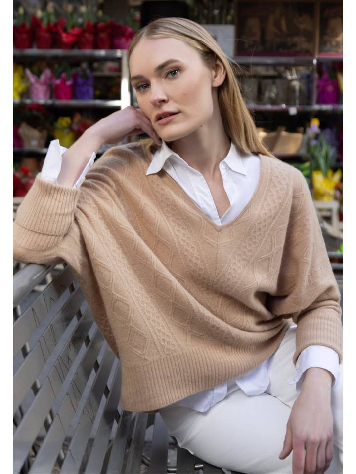 QUINN - Wholesale Knit Sweater - Women's - Cashmere Kendall Oversized Sweater