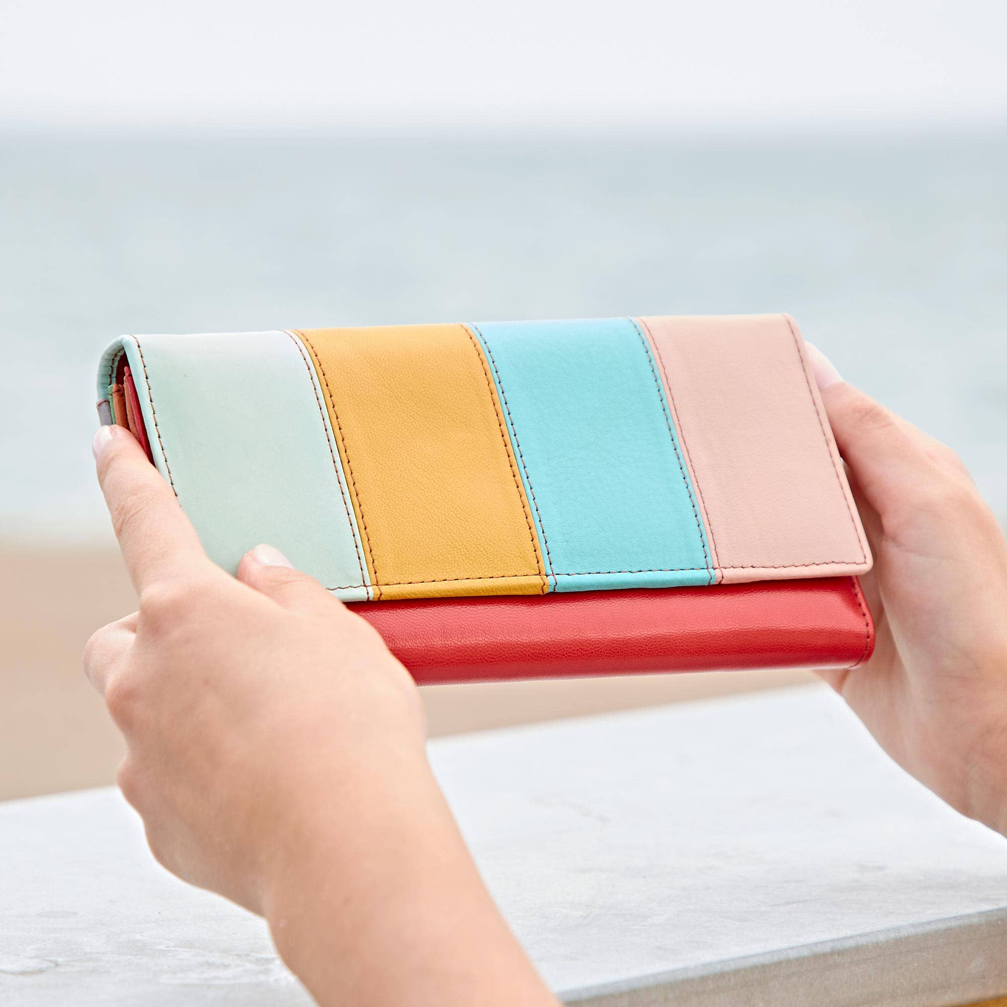 The Paper High Gift Company Limited - Wholesale Wallet - Women's - Recycled Multicoloured Leather Clutch Purse - Handmade3