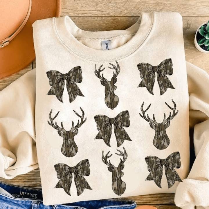 Crewneck de Deer & Bow para venta al por mayor de Carolina Moon