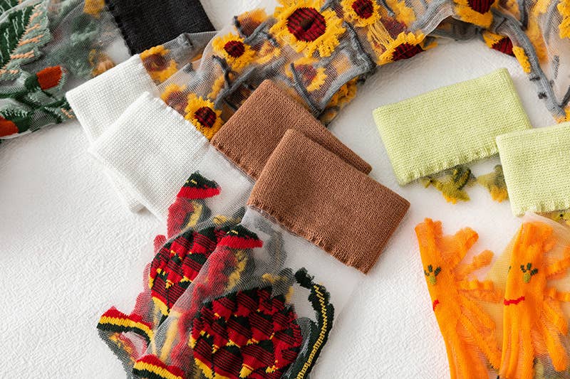 Tourtiwi - Wholesale Socks - Women's - Fruit Flower Animal Pattern Transparent Thin Summer Socks21