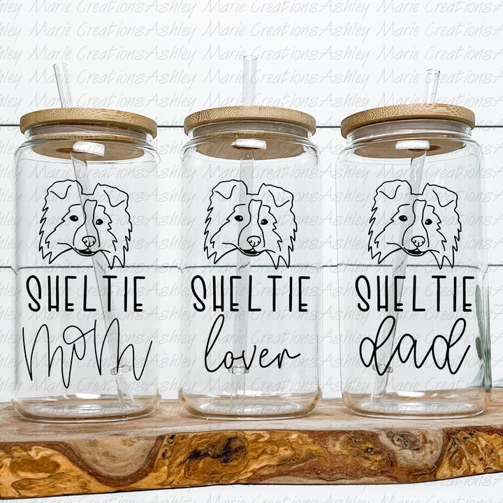 Sheltie - Can Glass for wholesale by Ashley Marie Creations