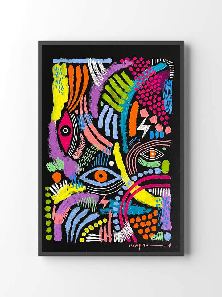 Chaos-Original Artwork, Art, Painting, Decoration, Frame for wholesale by Claudia Sahuquillo