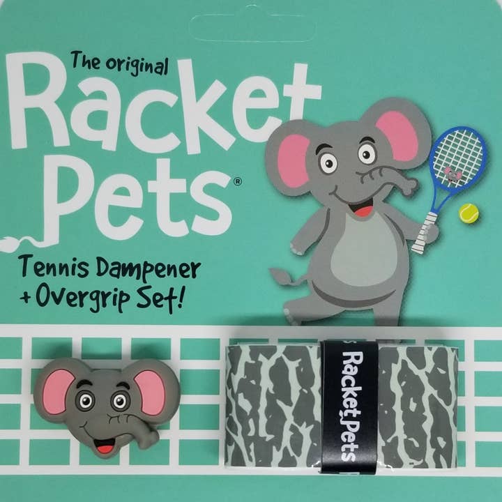 Racket Pets - Wholesale Sporting Accessories - Elephant Gray Tennis Overgrip Tape and Matching Shock Absor1