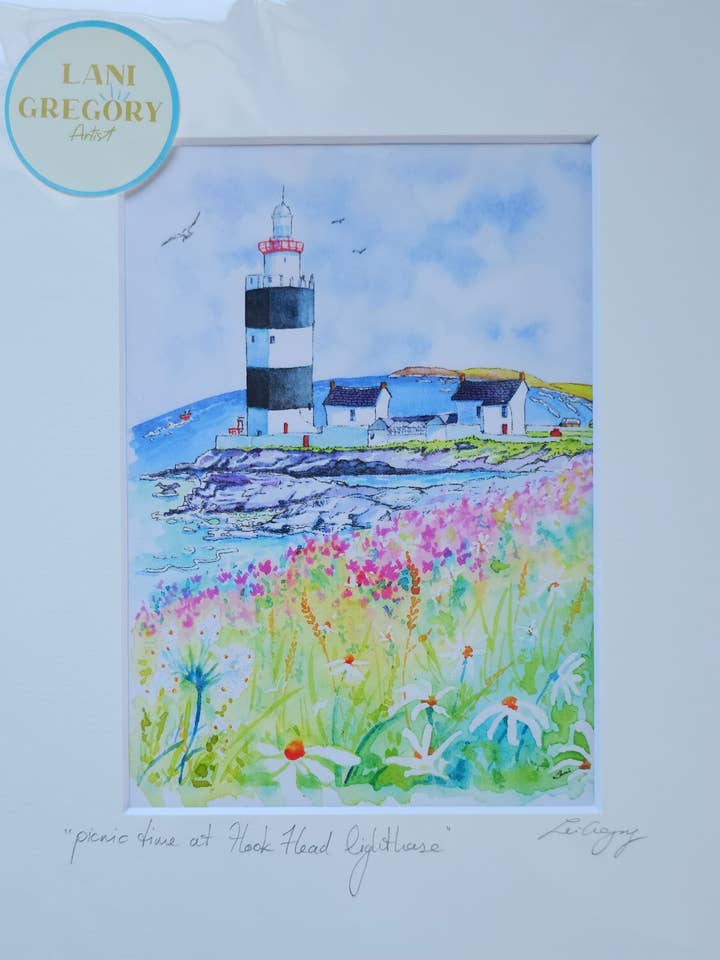 "picknicktijd bij Hook Head vuurtoren" voor wholesale door Lani Gregory - Art