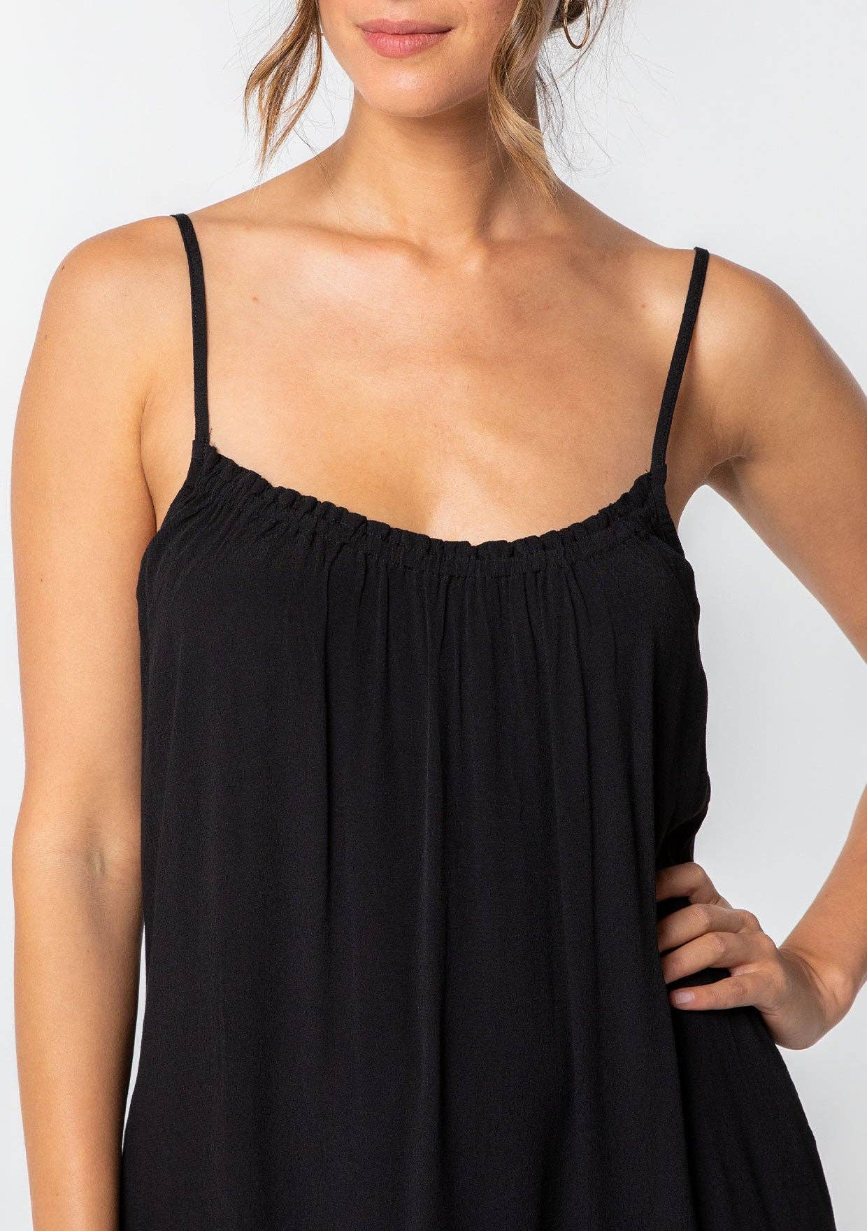 Black Boho Flowy Spaghetti Strap Maxi Dress for wholesale on Faire3