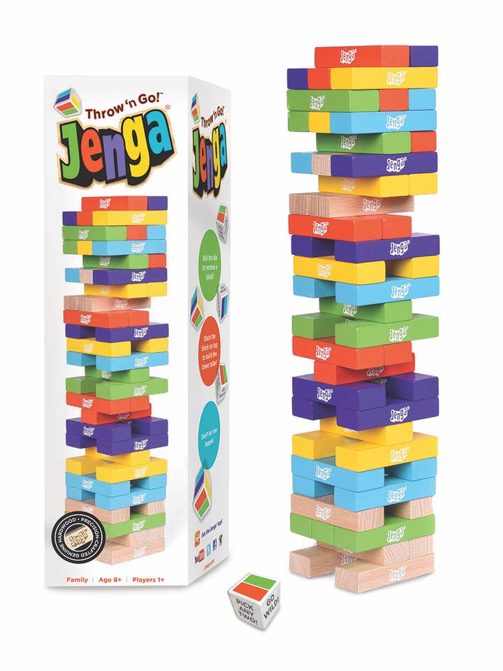 Jenga® Throw ’N Go!™ Hardwood Game for wholesale by Art's Ideas