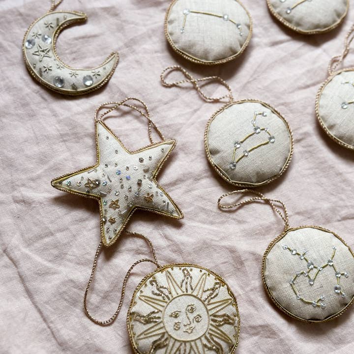 Katie Larmour Linen - Wholesale Ornament - (30pcs) Extra Assorted Star Signs Handmade Decorations Linen1