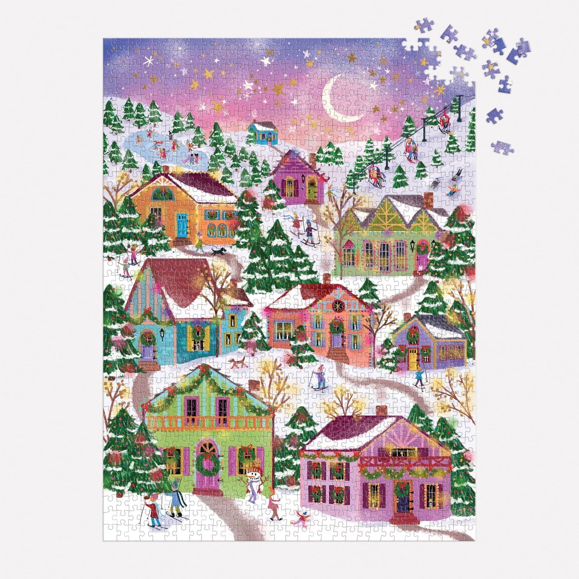 Chronicle Books - Wholesale Puzzle - Adult - Joy Laforme Snowcap Village 1000 Piece Foil Puzzle3