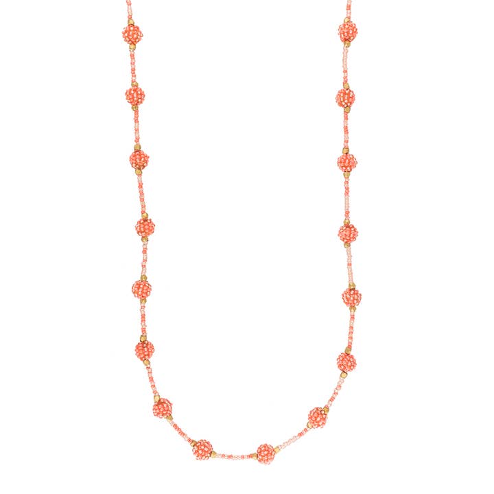 Aid Through Trade - Wholesale Beaded/Pearl Necklace - *NEW* The Brooklyn Mini Necklace - Summer Capsule -Tangerine