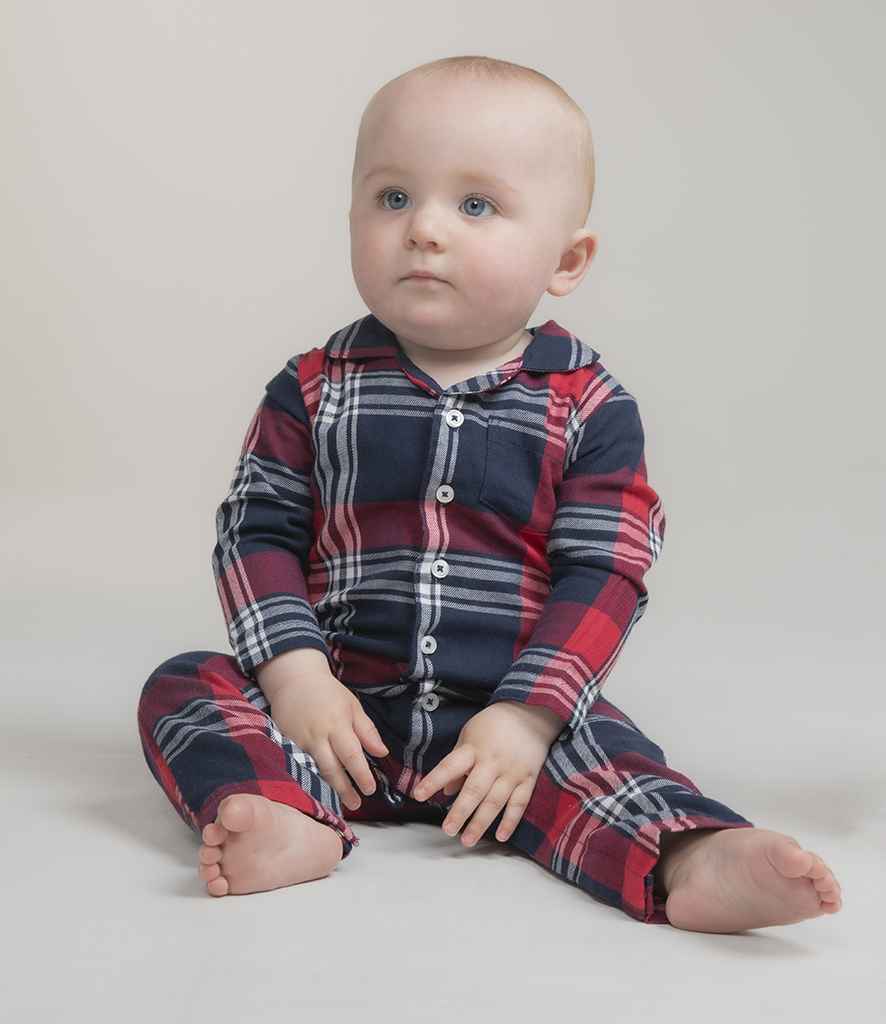 Red Navy Larkwood - Baby / Toddler Tartan All In One for wholesale on Faire0