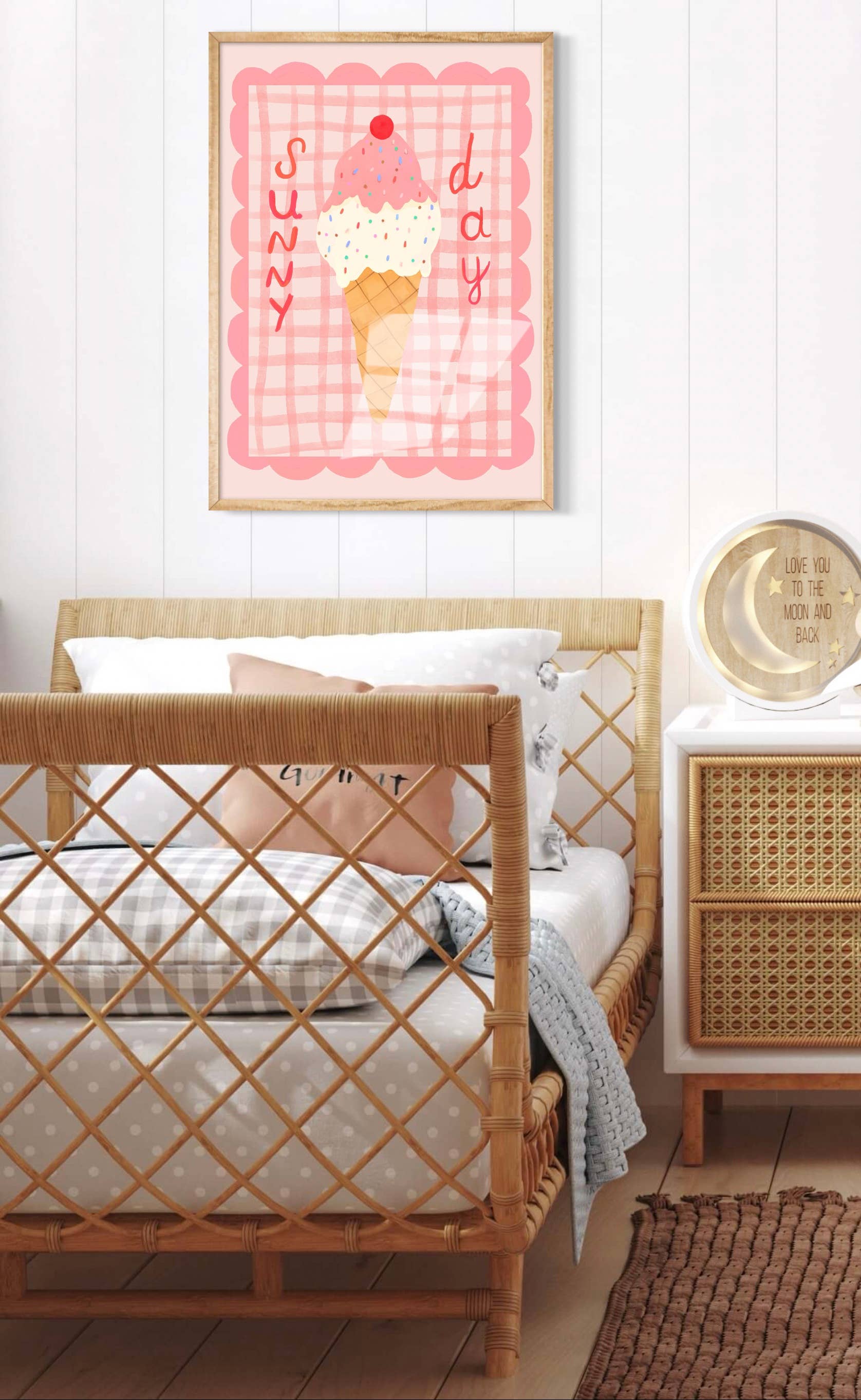Kate Fox Design – wholesale Art print – Kids & baby – Ice Cream Sunshine, Children’s Room, Bright and Colourful4
