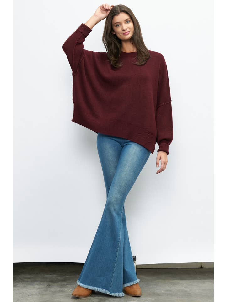 Newbury Kustom - Wholesale Tunic Sweater - Women's - 10319A -Slouchy silhouette pullover sweater6