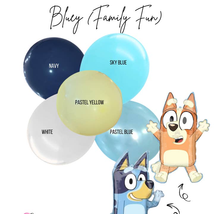 Ellie's Party Supply - Wholesale Balloon - Bluey (Family Fun) Balloon Garland Kit- Licensed Bluey and Bingo Mylars0