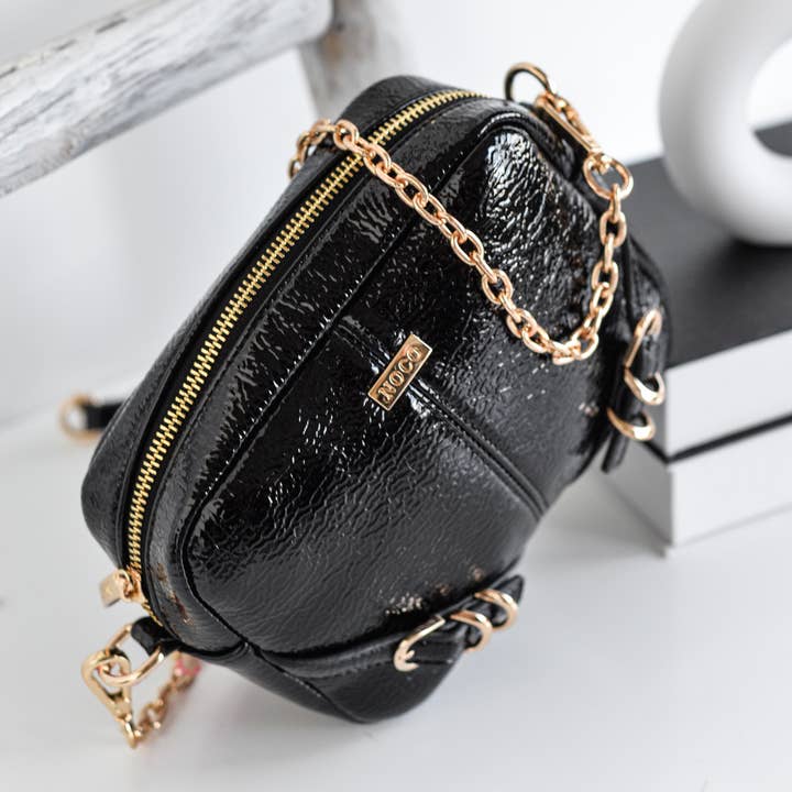 NOCO - Wholesale Shoulder Bag - Women's - Black Patent Leather Buckle Crossbody Bag1