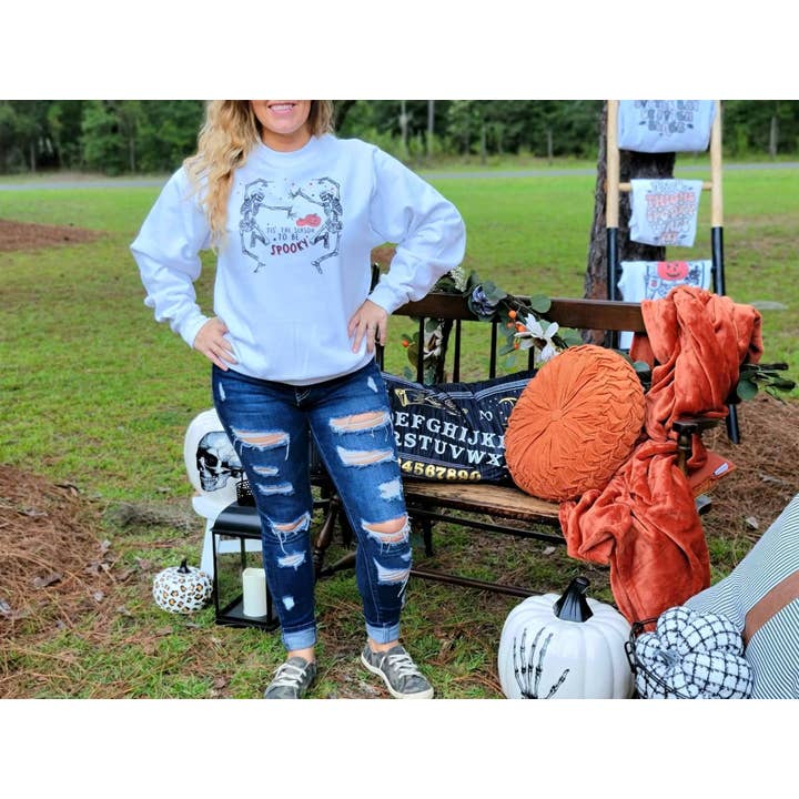 Spooky Skeleton Sweatshirt, Halloween Sweatshirt for wholesale by The Babe Cave Co