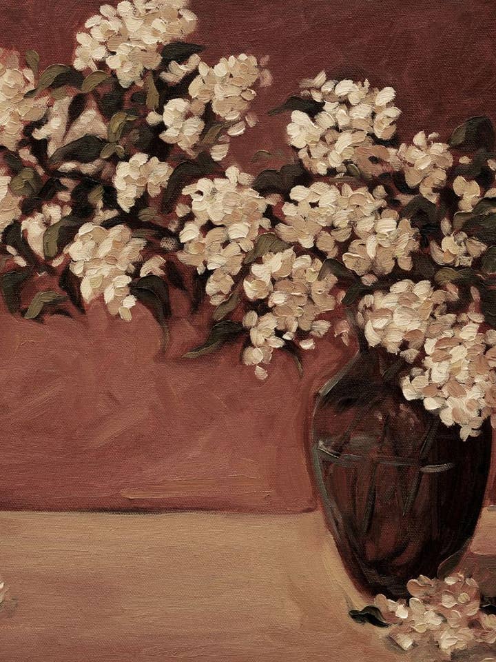 Blossoms on Merlot - Art Print for wholesale by Elizabeth Bowman Studio