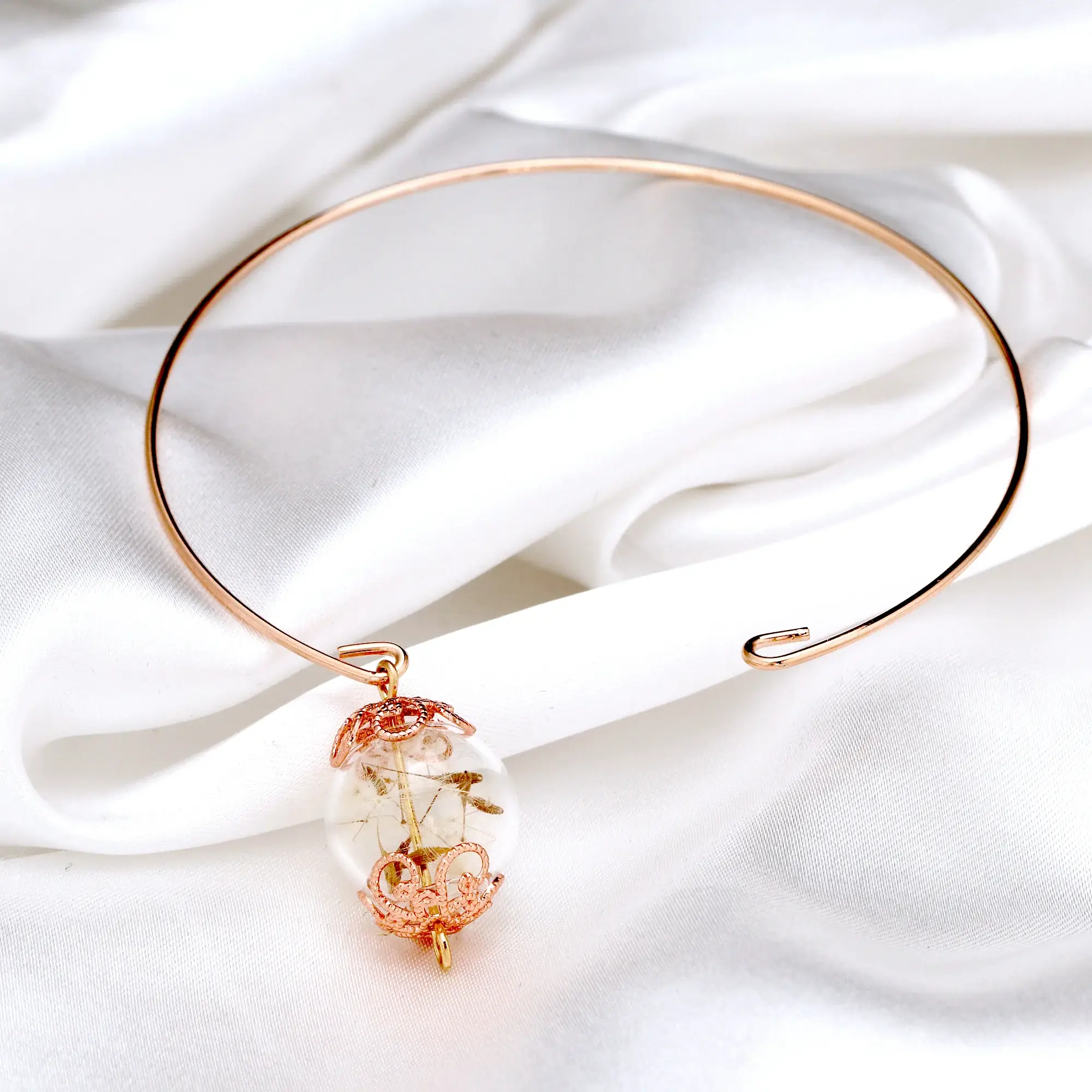 MadamLili - Wholesale Bangle Bracelet - Dandelion Seed Rose Gold Bangle - Rose Gold-plated15