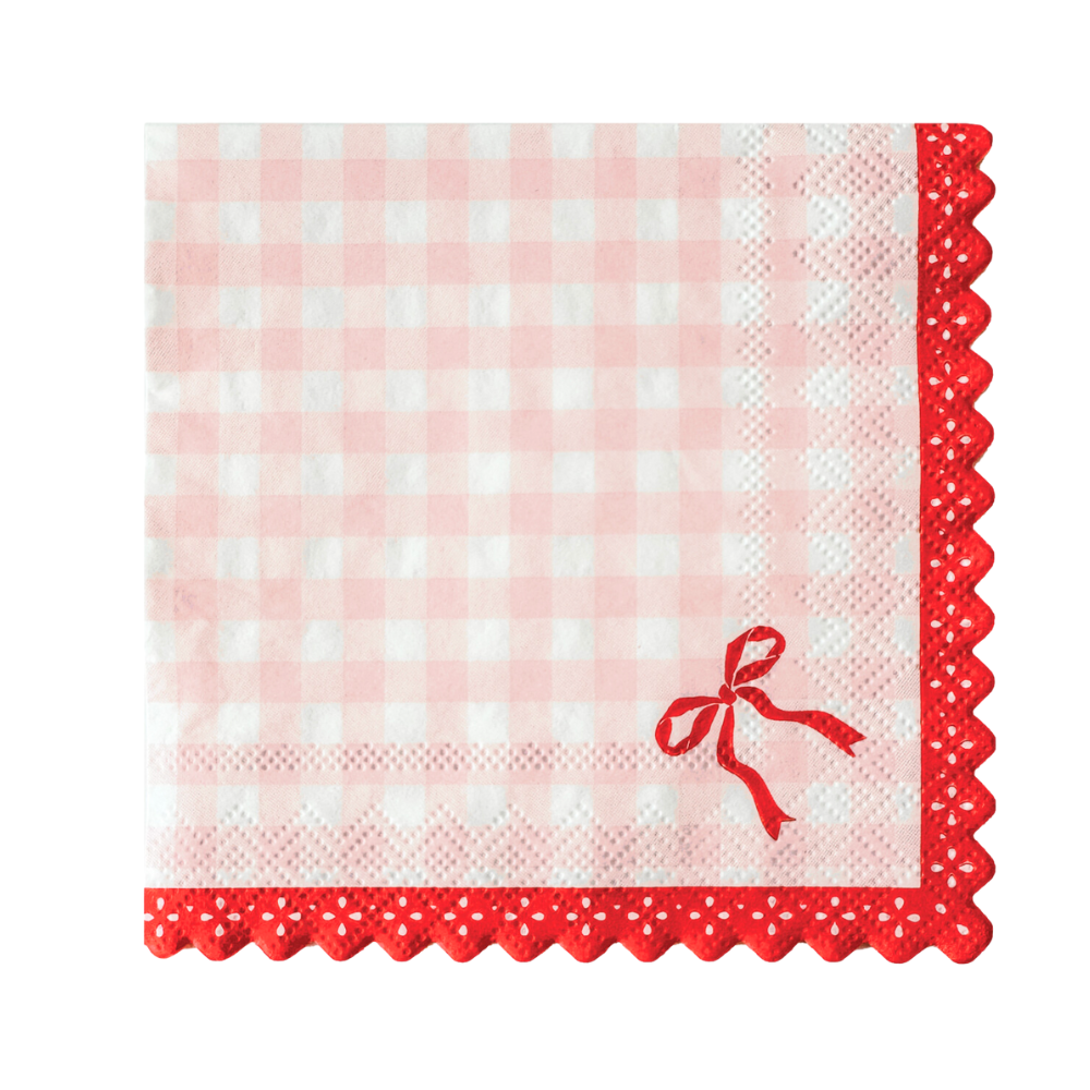 Harlow & Grey – Engroshandel Engangsserviet – Sød Gingham - Cocktailservietter2