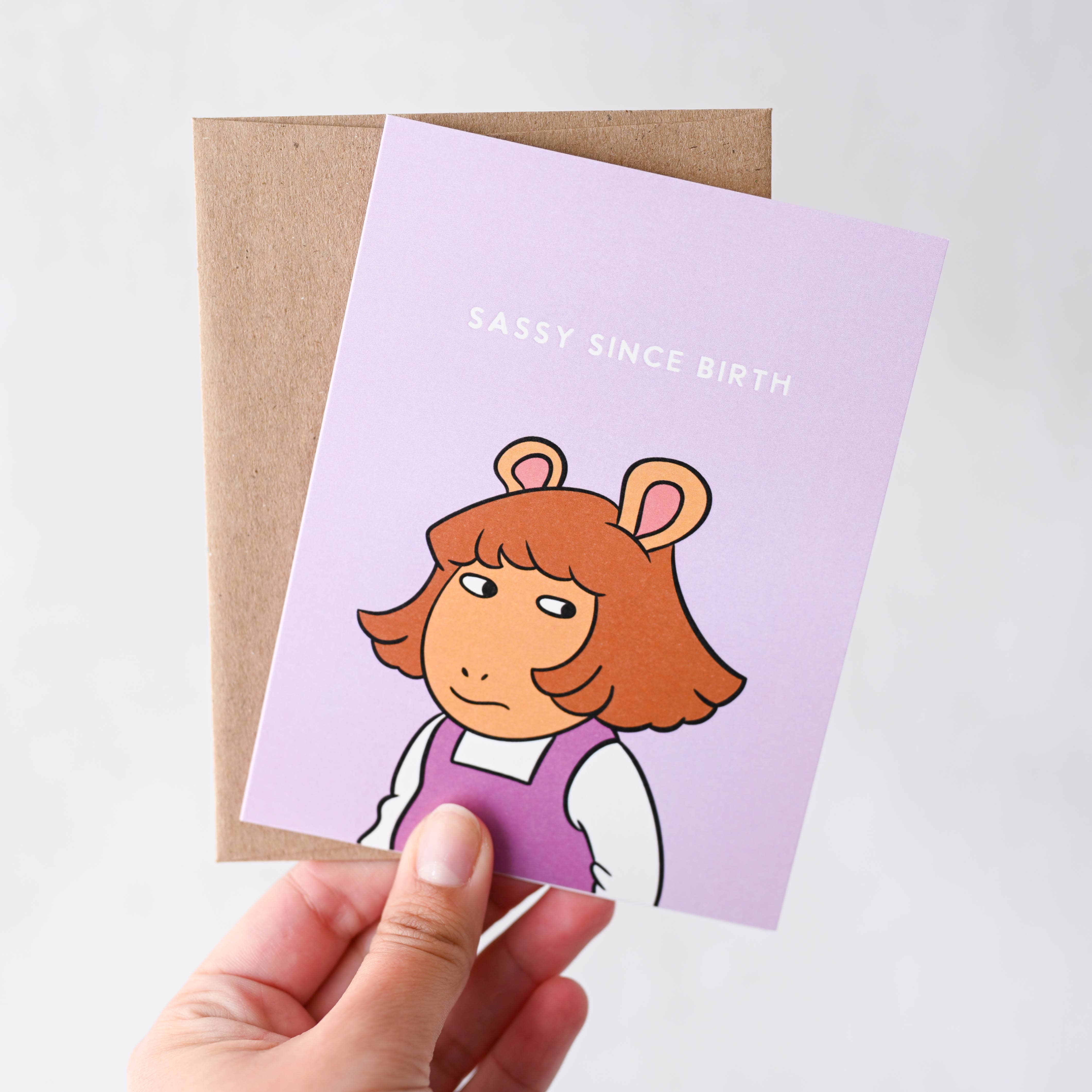 Simple Whimsy - Wholesale Birthday Card - DW Sassy Since Birth - Retro 90's Pop Culture Birthday Card2