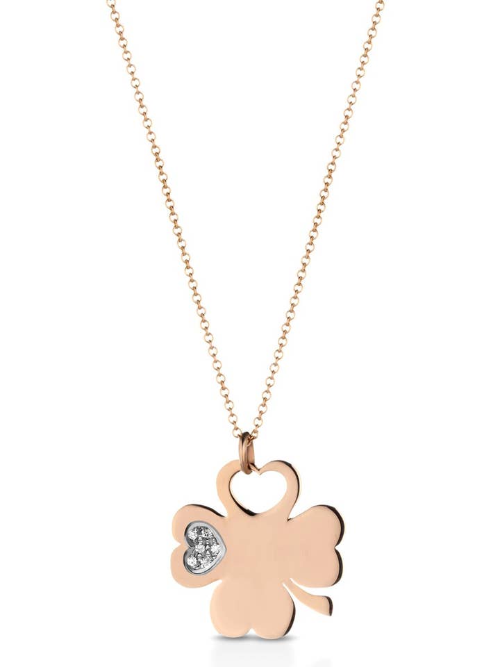 COLLIER AVEC GRAND PENDENTIF TRÈFLE À QUATRE FEUILLES pour la vente par Melissa jewels