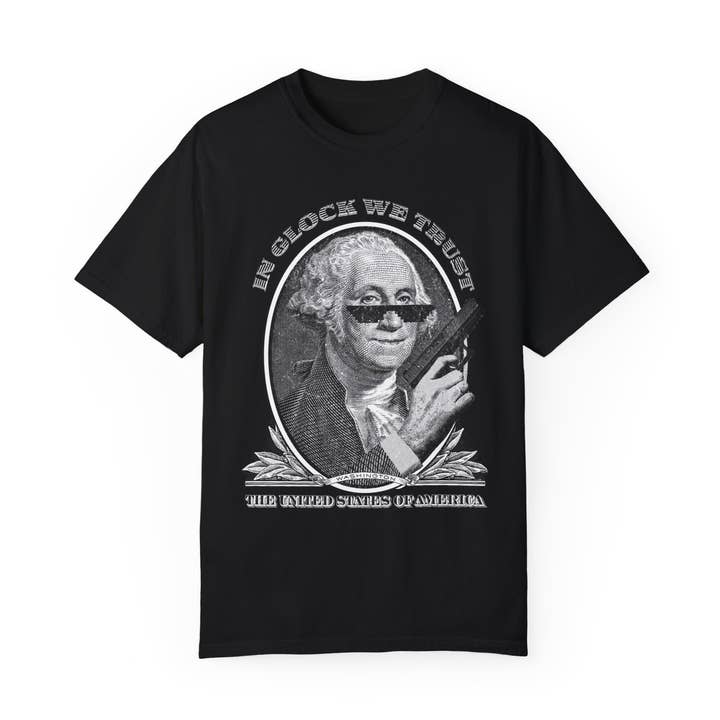 TF – wholesale T-shirt (graphic) – unisex – Funny In Glock We Trust T-Shirt - Vintage Retro Design Black0