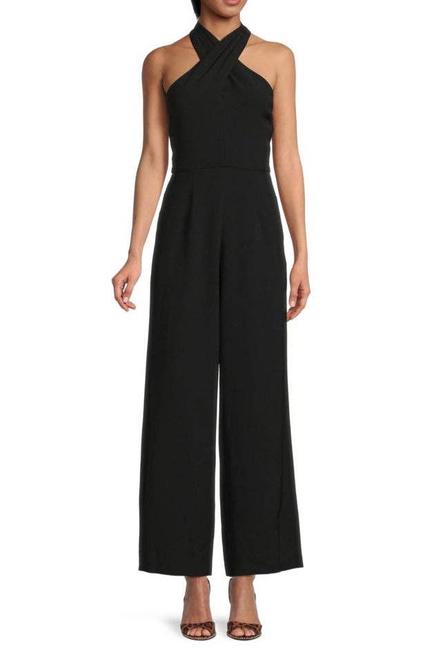 Immediate Apparel – Großhandel Jumpsuit – Damen – Julia Jordan Stretch-Criss-Cross-Halslinie Ärmelloser Crepe-Jumpsuit mit Taschen - Großhandel4