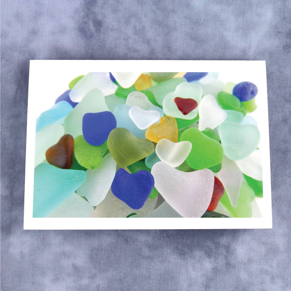 Beachcombing / Etched by the Sea - Wholesale Love Card - Sea Glass Hearts Card1