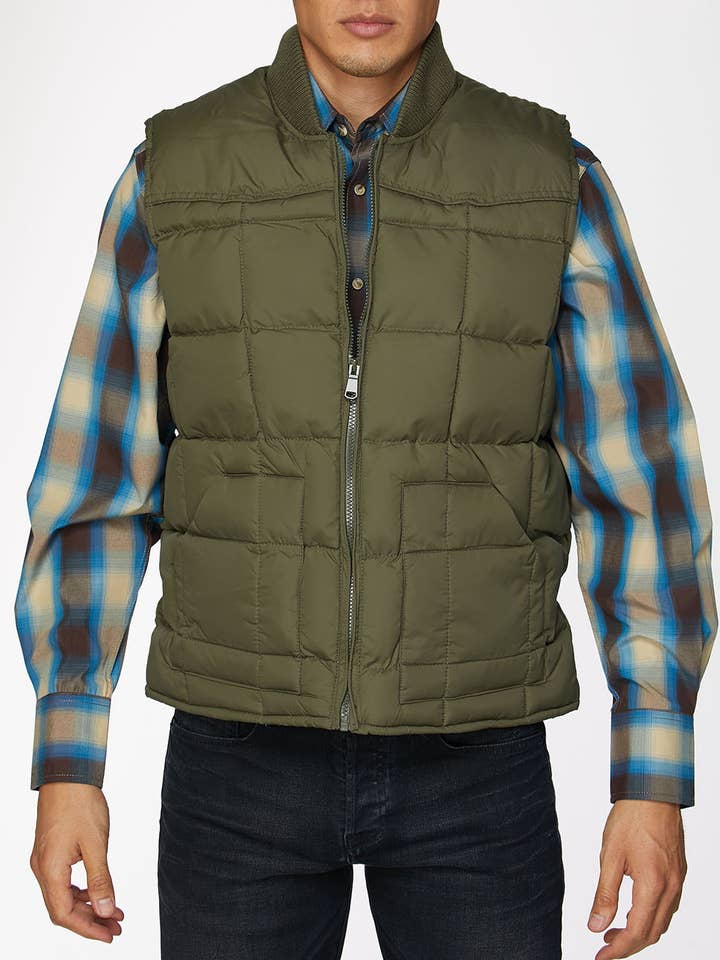 Rodeo Clothing – wholesale Outerwear Vest - Men’s – RODEO CLOTHING Men's Western Nylon vest-Olive0