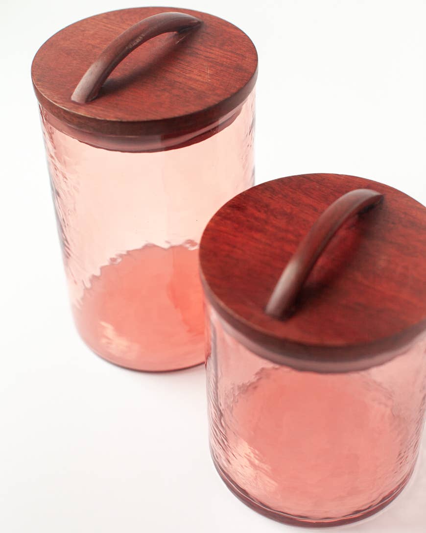 Acacia Creations - Wholesale Canister - Handblown Hammered Glass Canisters (medium)4