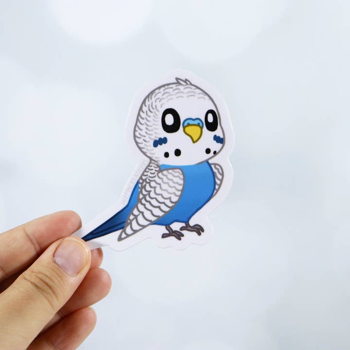 Emii Creations - Wholesale Sticker - Blue Budgie Bird Vinyl Sticker