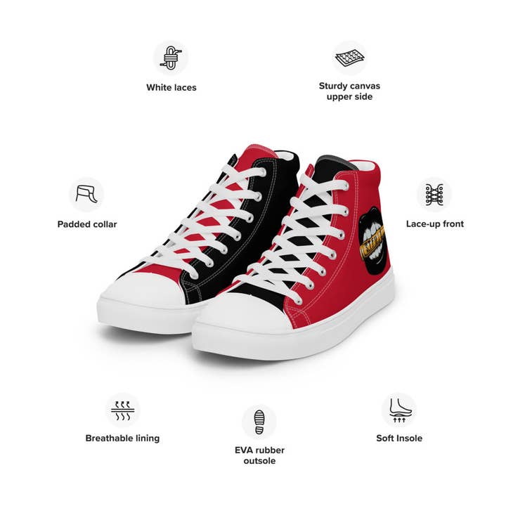 STFU - Wholesale Lifestyle Sneakers - Men's - Tony Trixx Chicago Men’s high top canvas shoes - Red