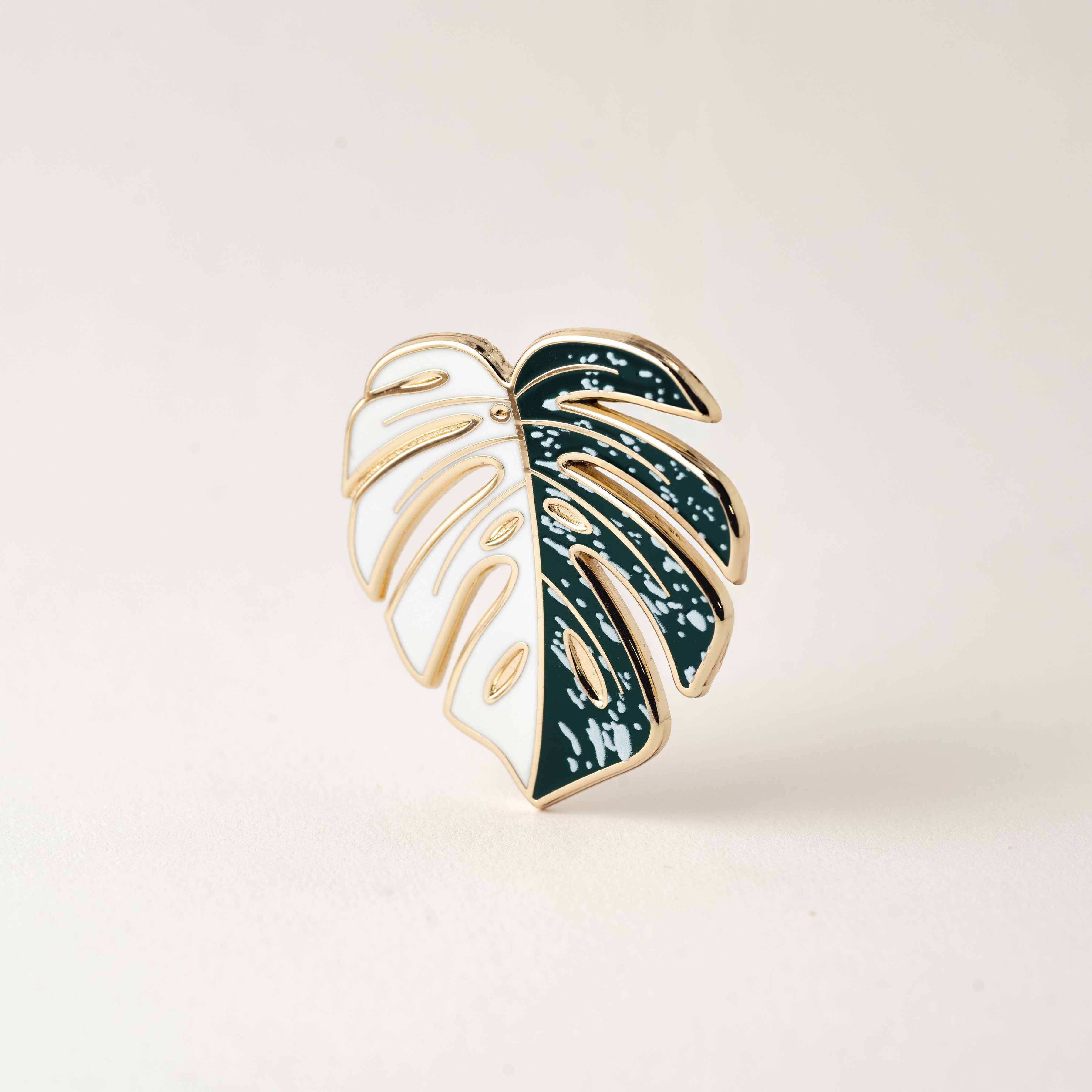 Happily Plants - Wholesale Lapel Pin/Button - Variegated Monstera Albo Plant Enamel Lapel Pin11