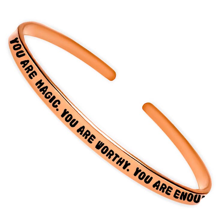 Je bent magisch. Je bent waardig. Je bent genoeg. Manchetarmband voor wholesale door Camilla Limón
