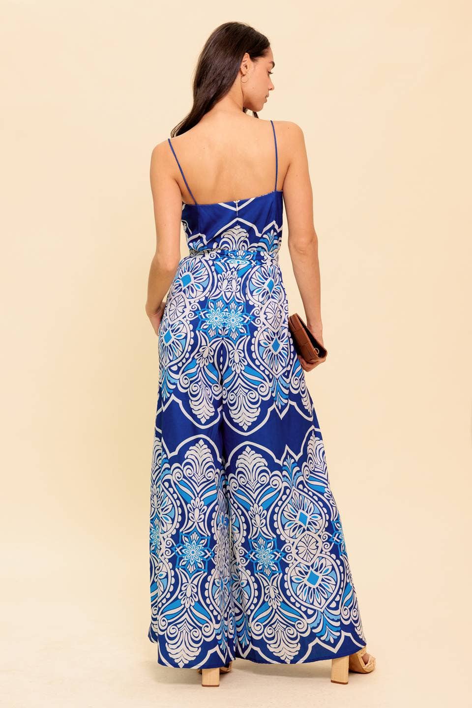NAVY BLUE A printed woven jumpsuit - IP8831 for wholesale on Faire3